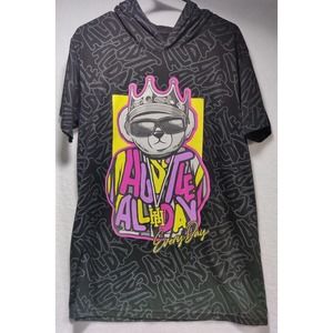 Bailey Apparel Royal Bear hustle all day every day Hooded T-Shirt t Size large l